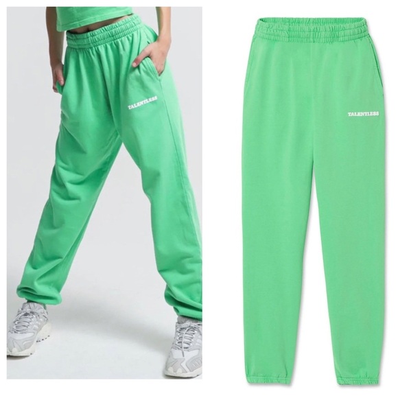 TALENTLESS Pants - Talentless Green Highlighter Sweatpants Sz S